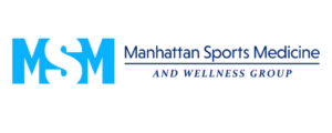 Logo for Manhattan Sports Medicine and Wellness Group, featuring large blue letters "MSM" and the group's full name in blue text to the right, representing expert Physical Therapy In Midtown NYC.
